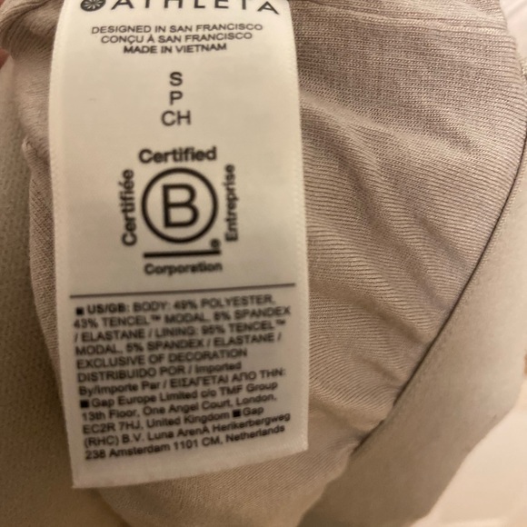 Athleta Seasoft Bubble Hem Hoodie Sweatshirt Women's Size Small Beige - Picture 6 of 9